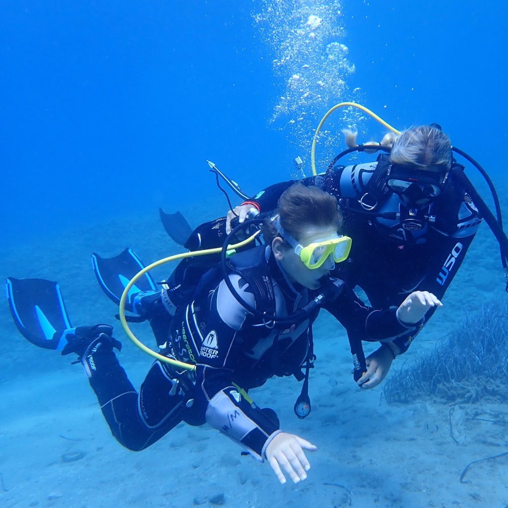 Mediterranean View Diving Center instructor and student